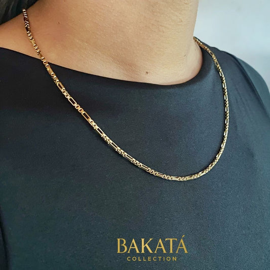 CADENA CUBOS ORO LAMINADO 3MM/45CM