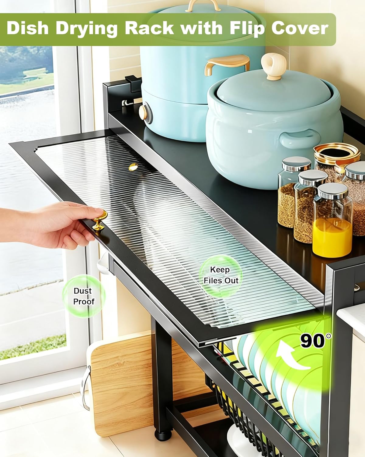 Escurridor De Platos Con Tapa 65cm