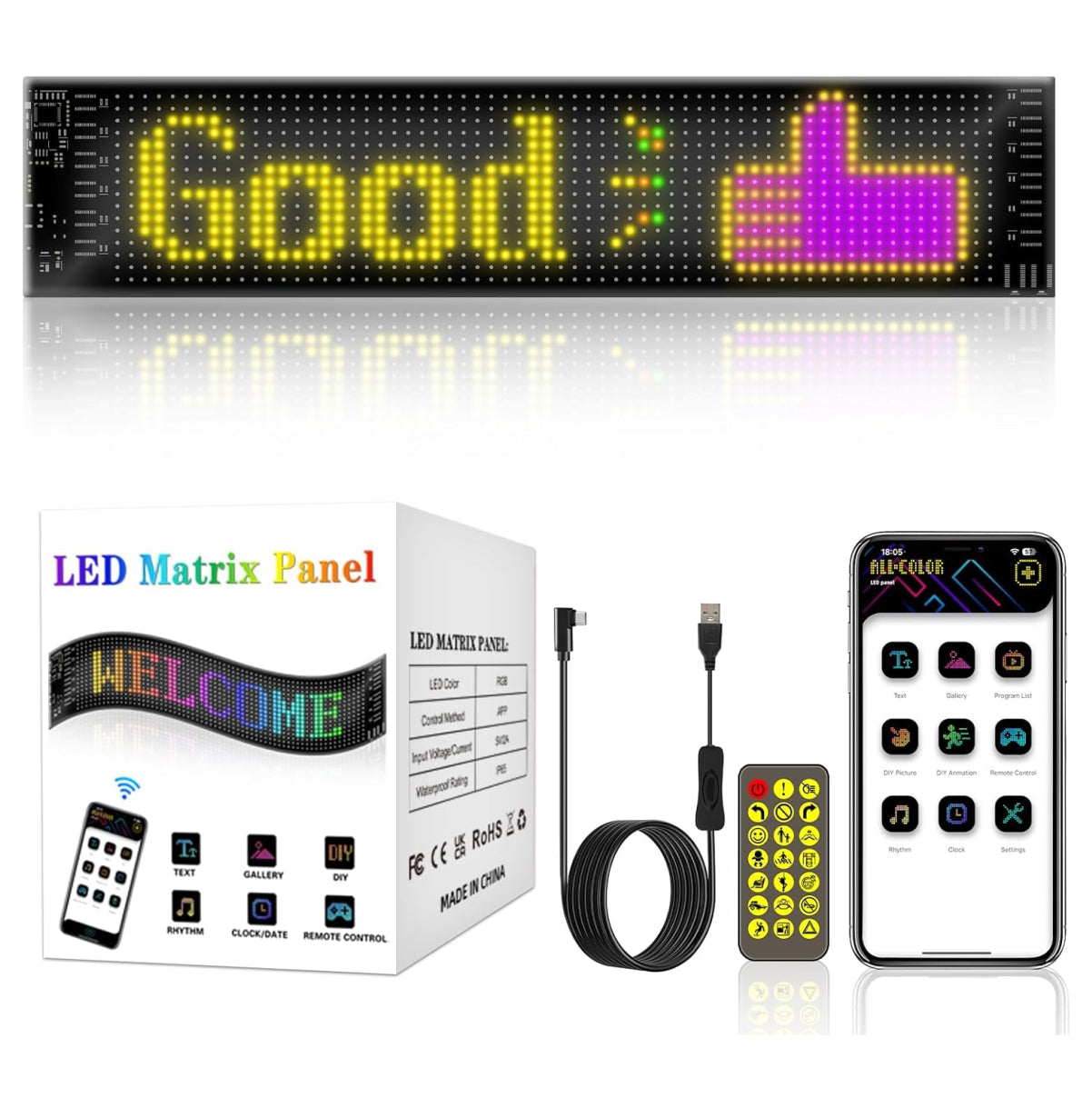 Letrero LED Programable RGB Animación