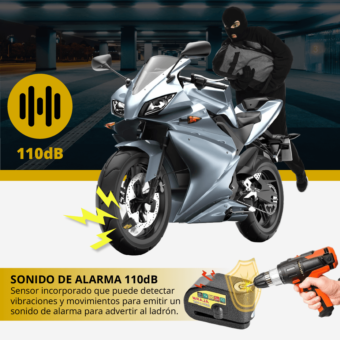 CANDADO DISCO CON ALARMA PARA MOTO O BIC