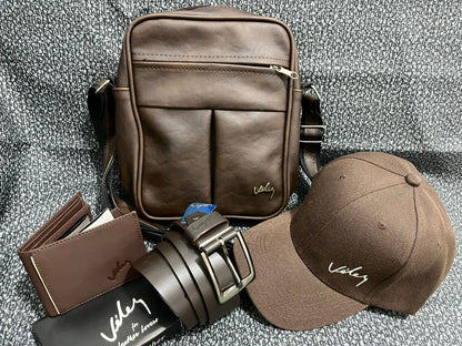 Kit Gorra Bolso Pliegue Correa Billetera