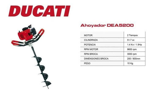 Ducati Dea 5200 Ahoyador Taladro De Tier