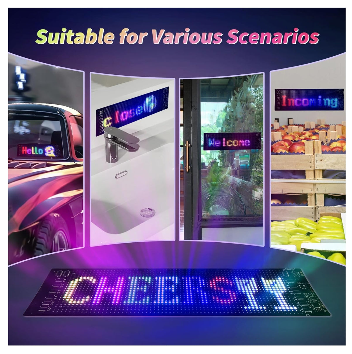 Letrero LED Programable RGB Animación